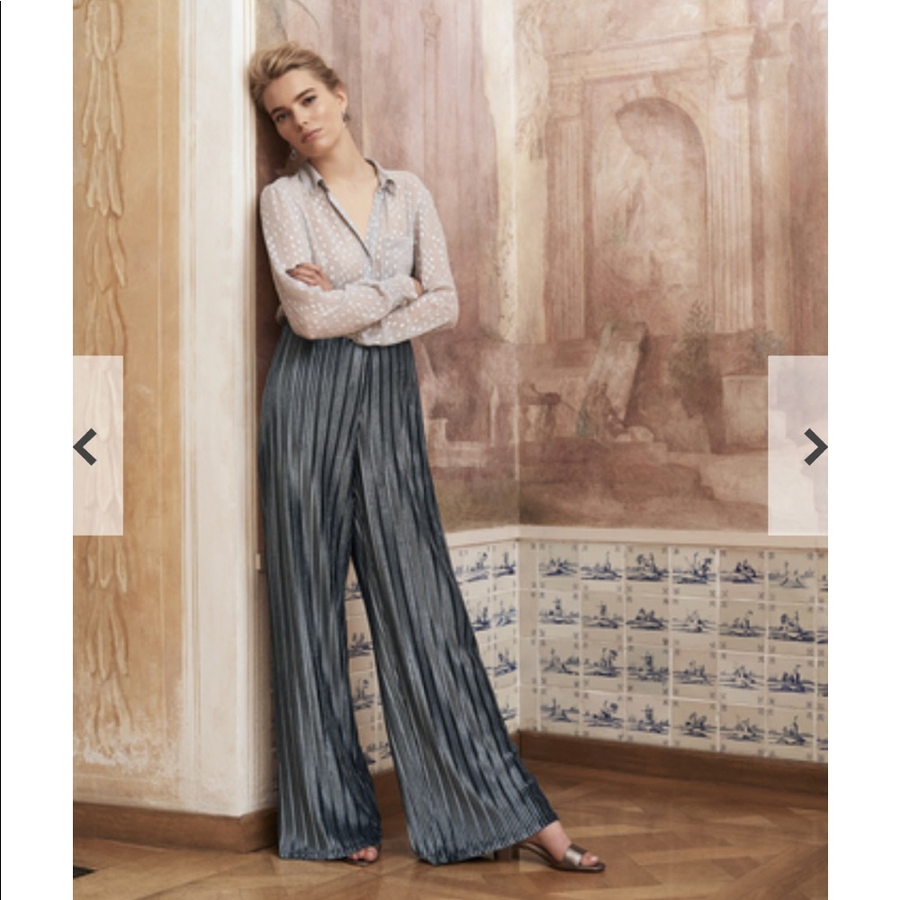 Long Tall Sally Velvet Plisse Palazzo Trouser